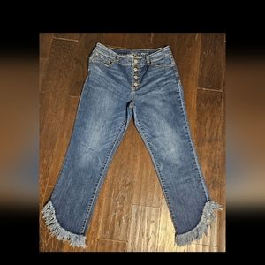 INC Jeans, Straight Leg, Regular Fit, Size 12, Blue, Button Down